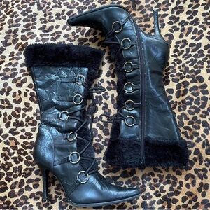 Vintage pointed to fur boots